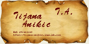 Tijana Anikić vizit kartica